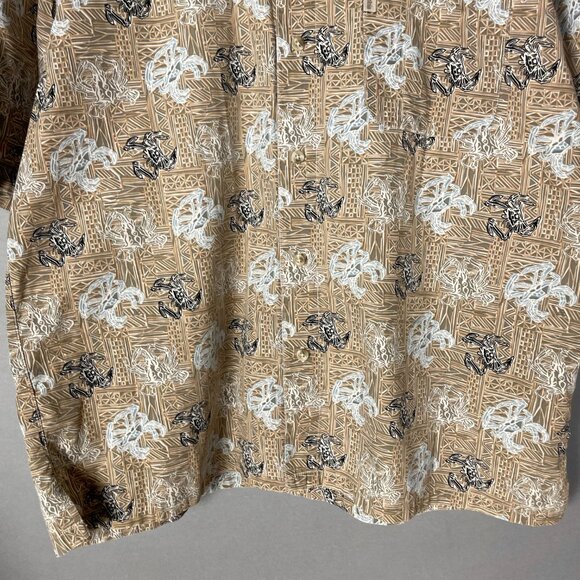Vintage 90s Columbia Sportswear Shirt Men Button-Up Crab Pattern Hawaiian XL - Picture 6 of 10
